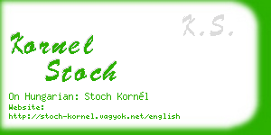 kornel stoch business card
